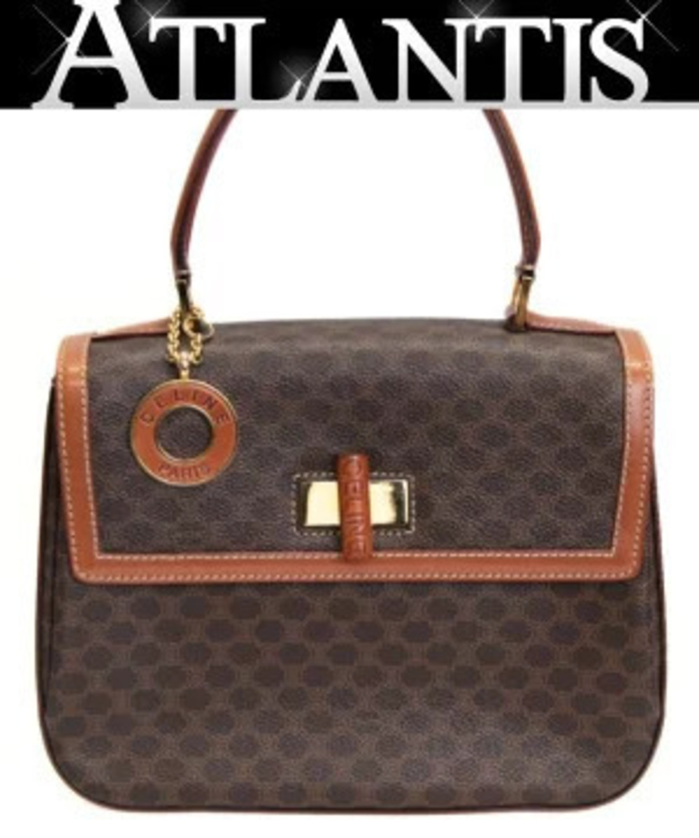 Celine Macadam Turnlock Bag x Leather Brown